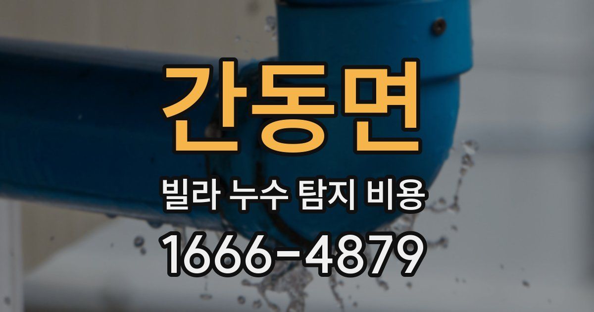 간동면 빌라 누수 탐지 비용