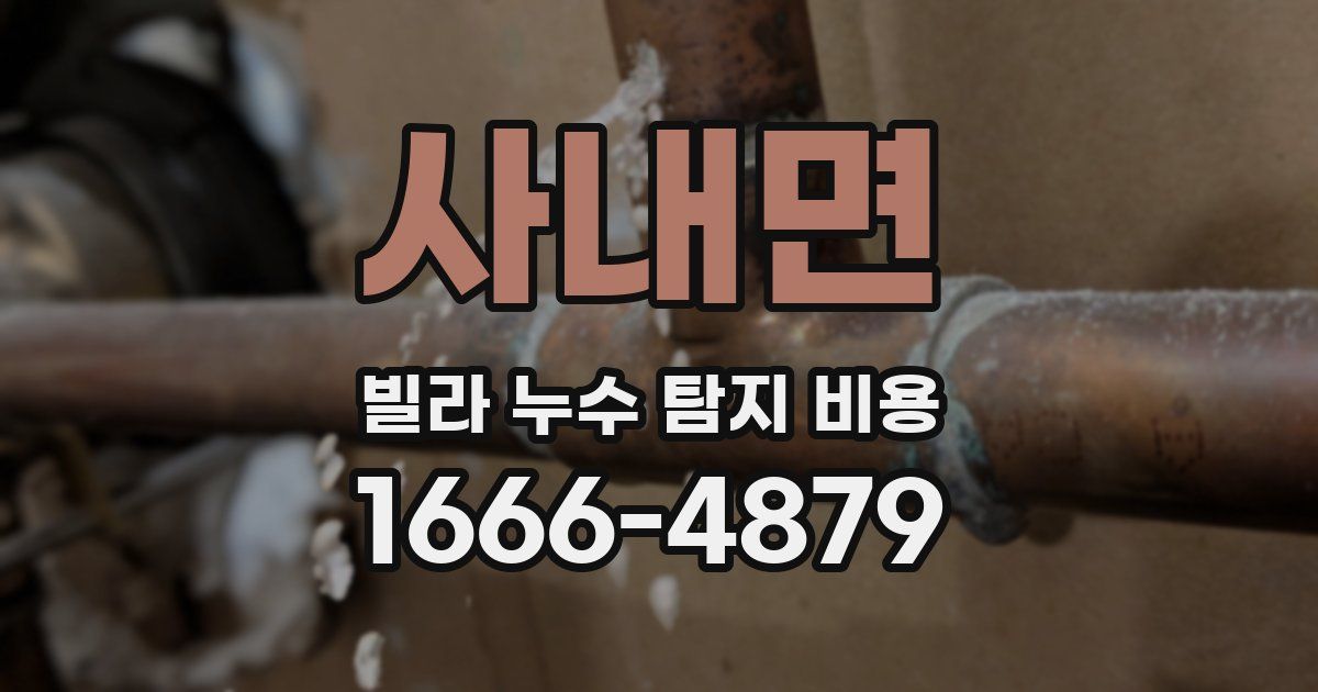 사내면 빌라 누수 탐지 비용