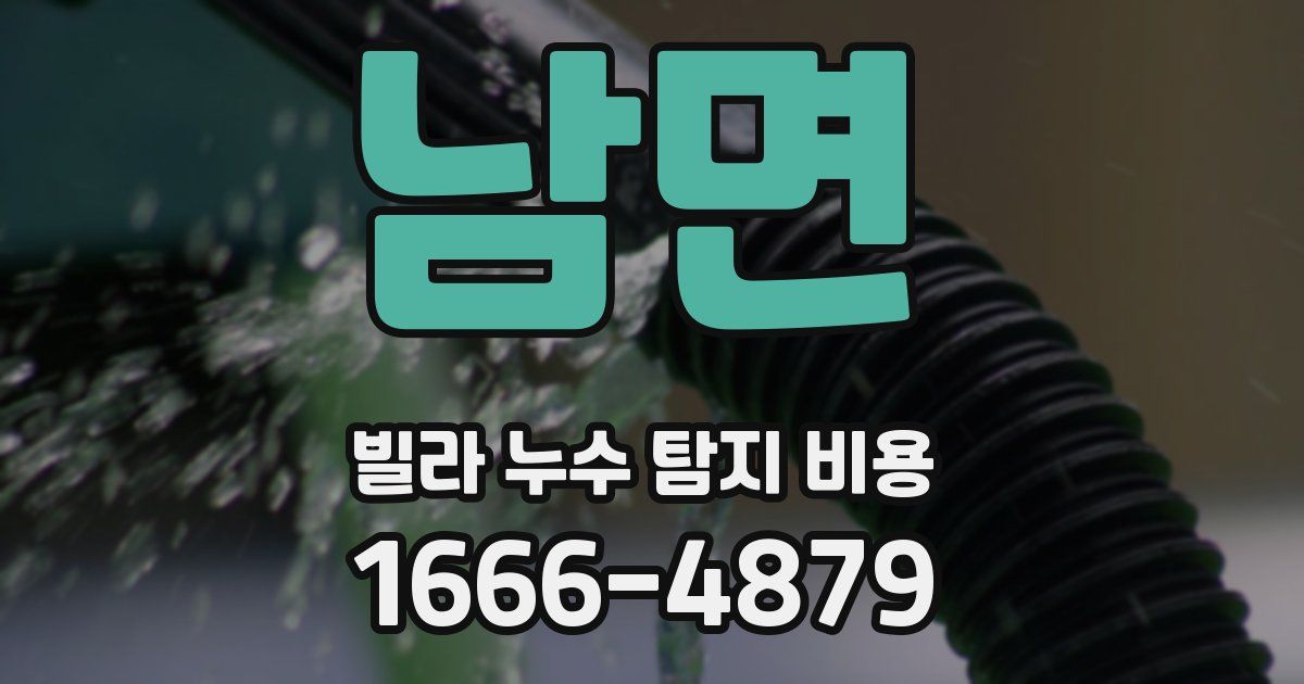 남면 빌라 누수 탐지 비용