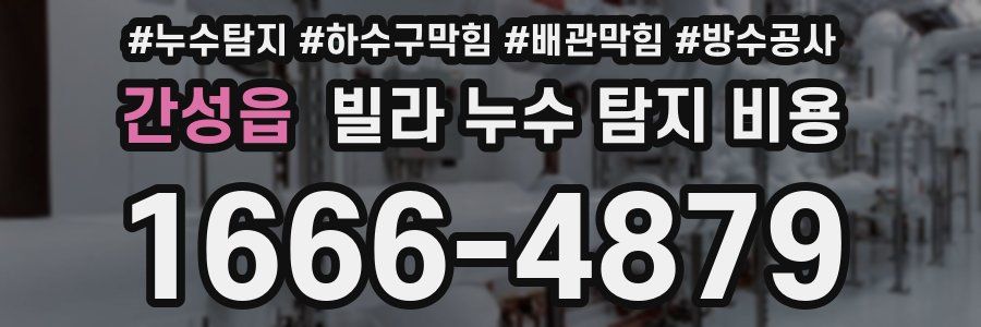 간성읍 빌라 누수 탐지 비용