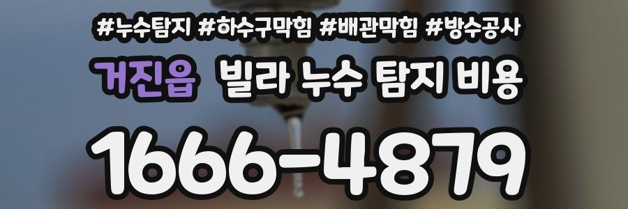 거진읍 빌라 누수 탐지 비용