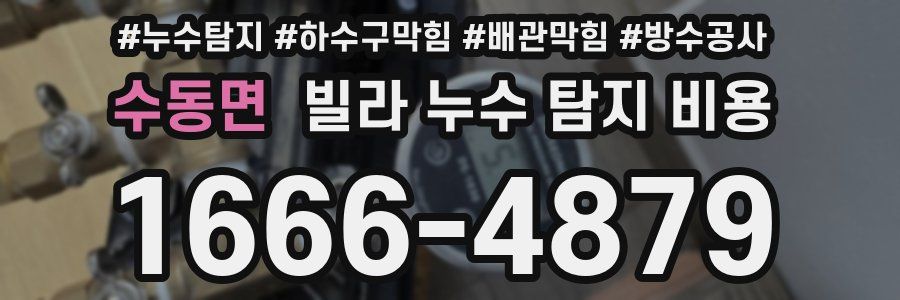 수동면 빌라 누수 탐지 비용