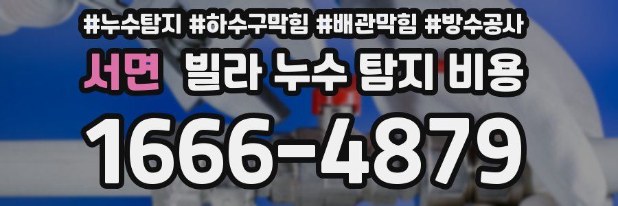 서면 빌라 누수 탐지 비용