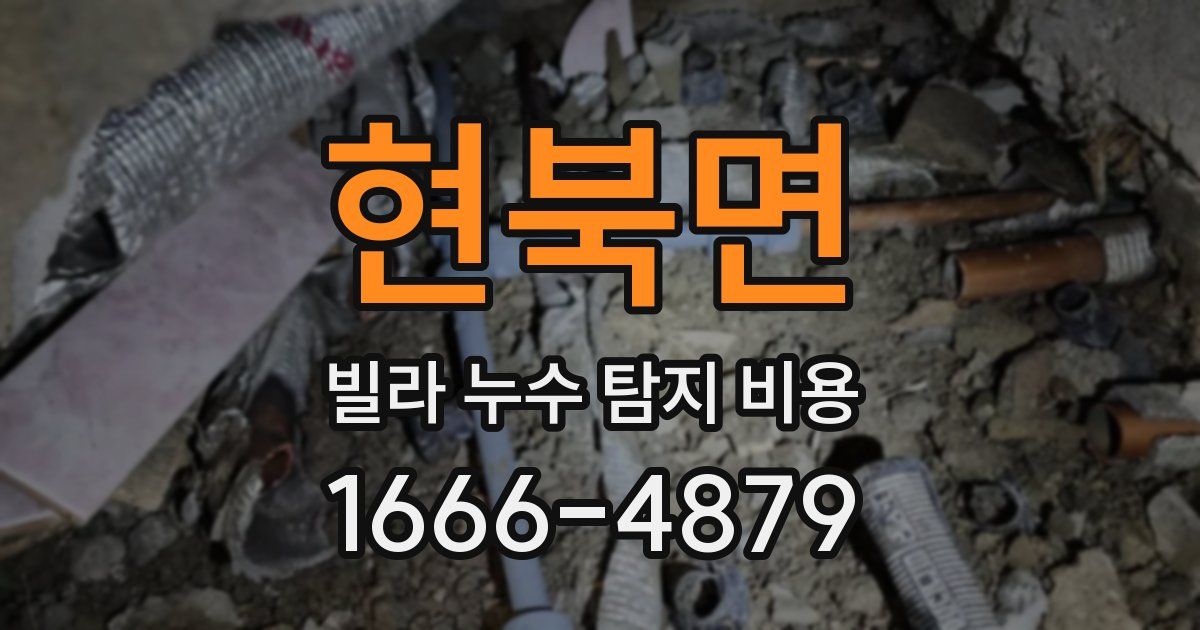 현북면 빌라 누수 탐지 비용