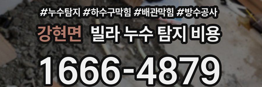 강현면 빌라 누수 탐지 비용