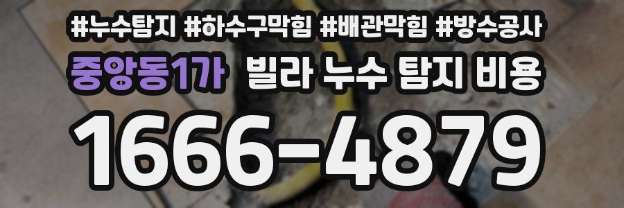 중앙동1가 빌라 누수 탐지 비용