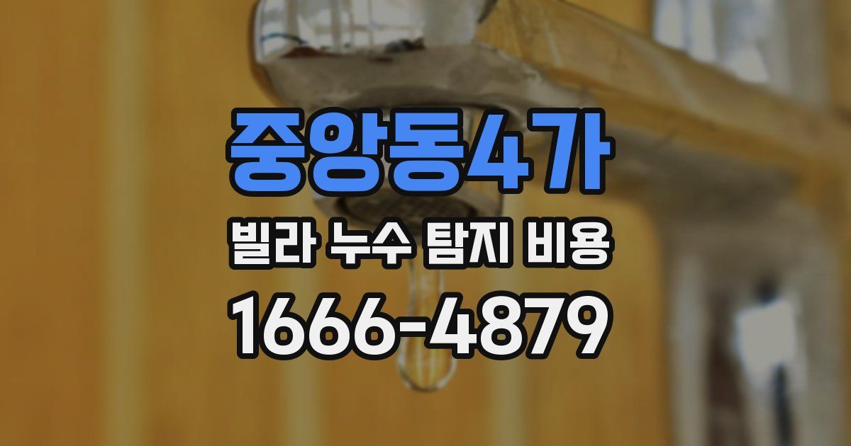 중앙동4가 빌라 누수 탐지 비용