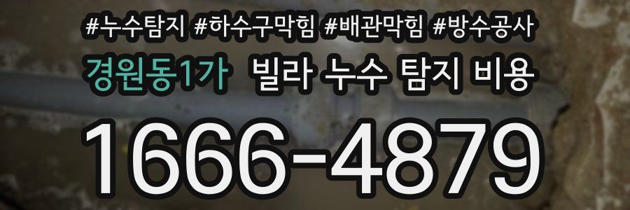 경원동1가 빌라 누수 탐지 비용