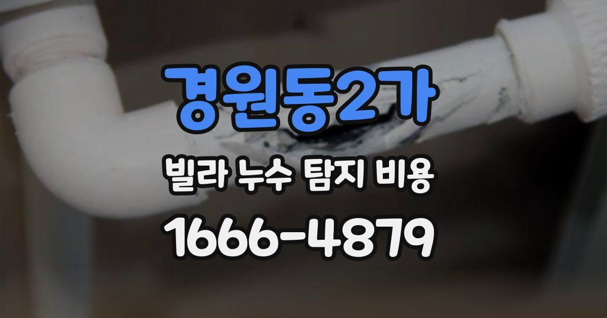 경원동2가 빌라 누수 탐지 비용