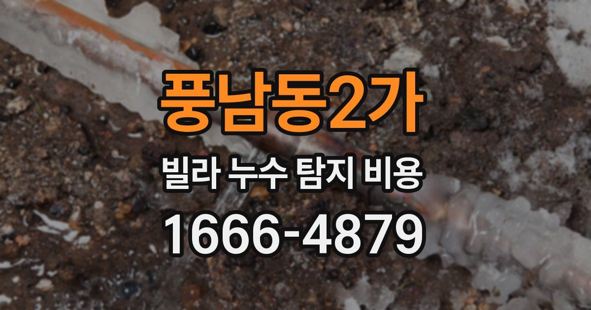 풍남동2가 빌라 누수 탐지 비용