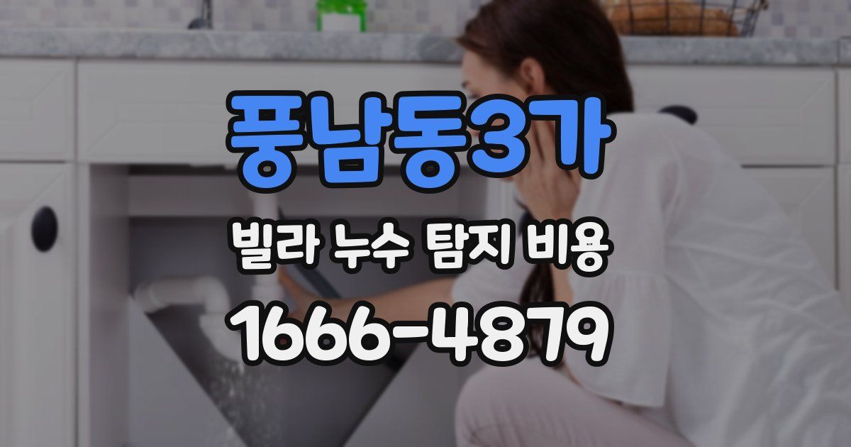 풍남동3가 빌라 누수 탐지 비용
