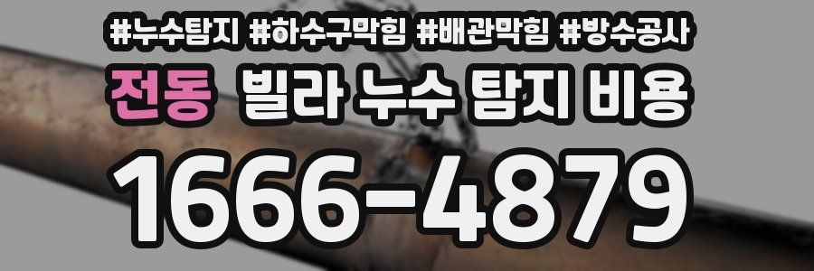 전동 빌라 누수 탐지 비용