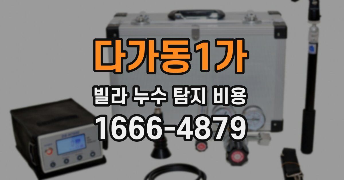 다가동1가 빌라 누수 탐지 비용