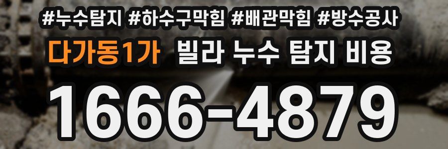 다가동1가 빌라 누수 탐지 비용
