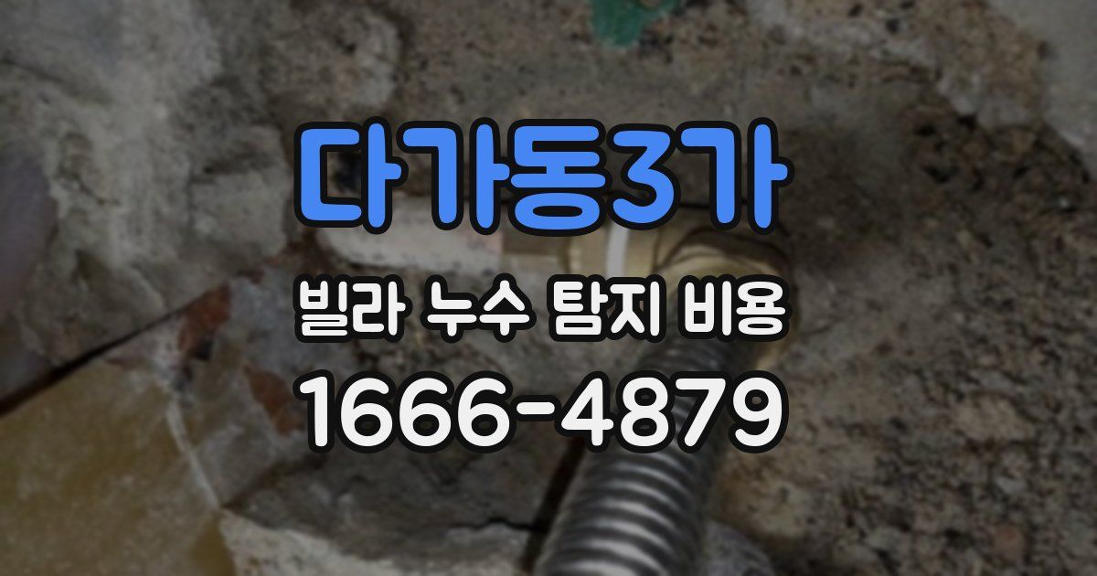 다가동3가 빌라 누수 탐지 비용