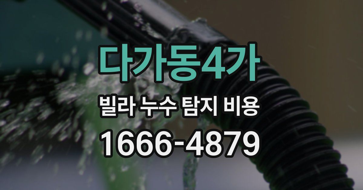 다가동4가 빌라 누수 탐지 비용