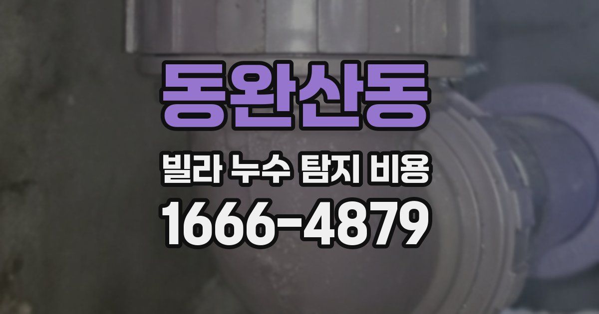 동완산동 빌라 누수 탐지 비용