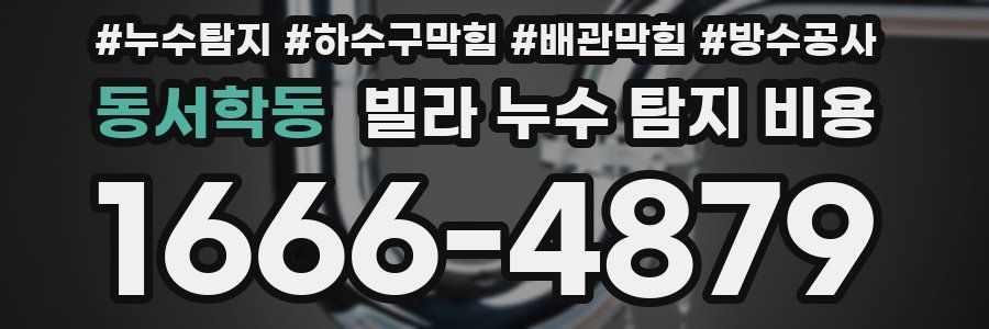 동서학동 빌라 누수 탐지 비용