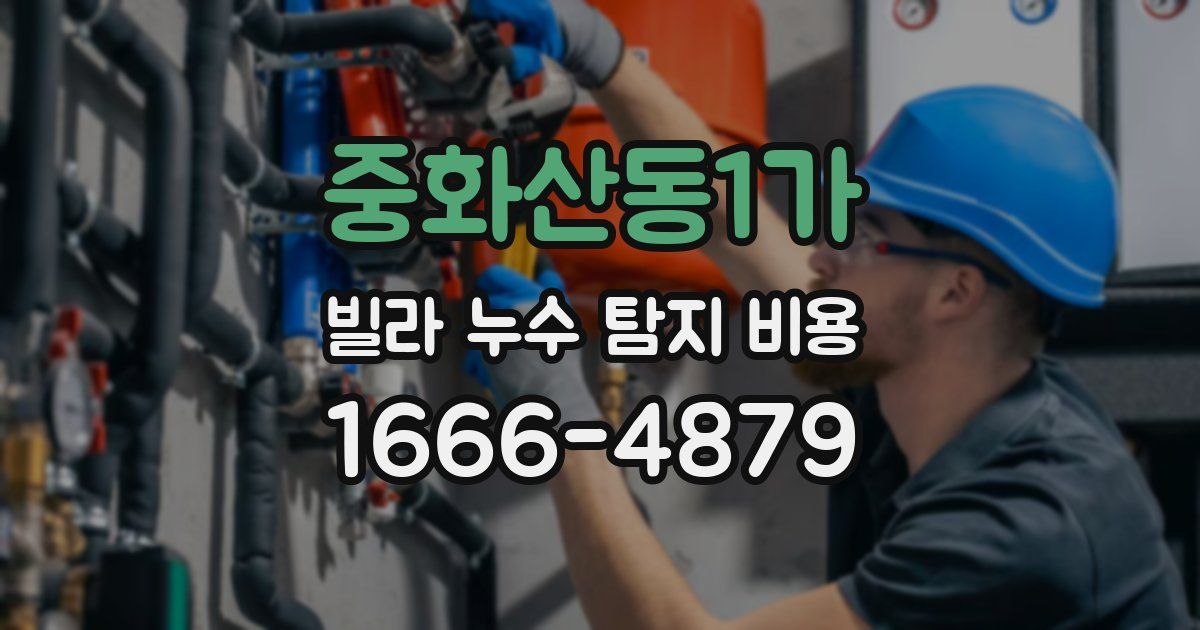 중화산동1가 빌라 누수 탐지 비용