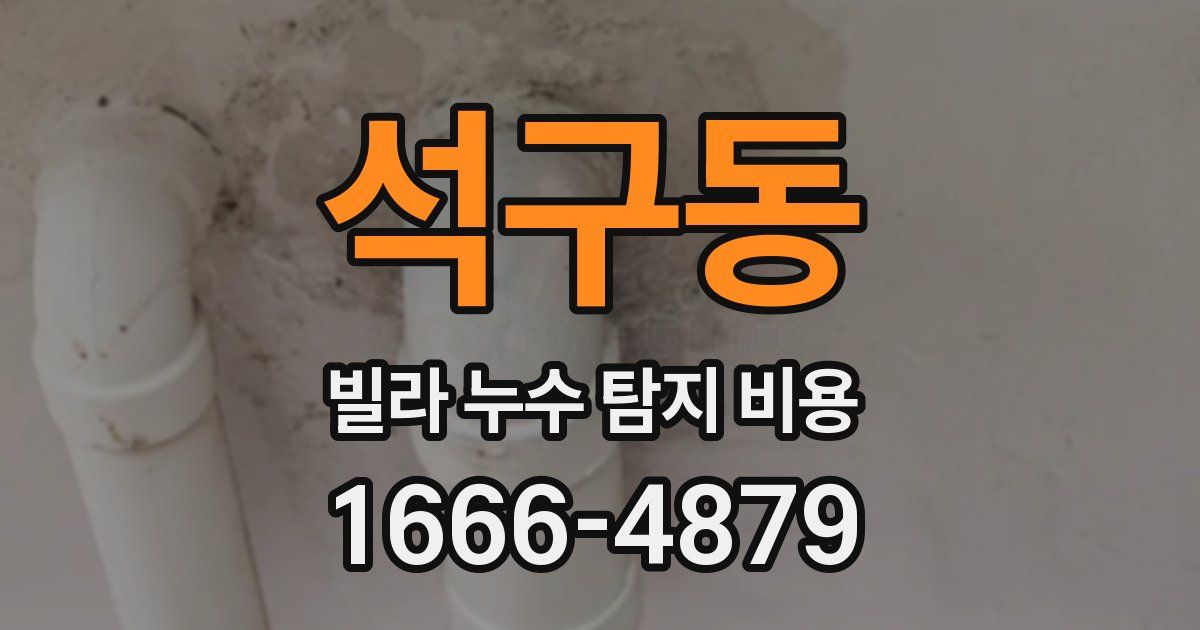 석구동 빌라 누수 탐지 비용