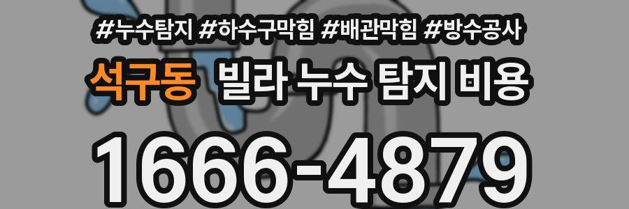 석구동 빌라 누수 탐지 비용