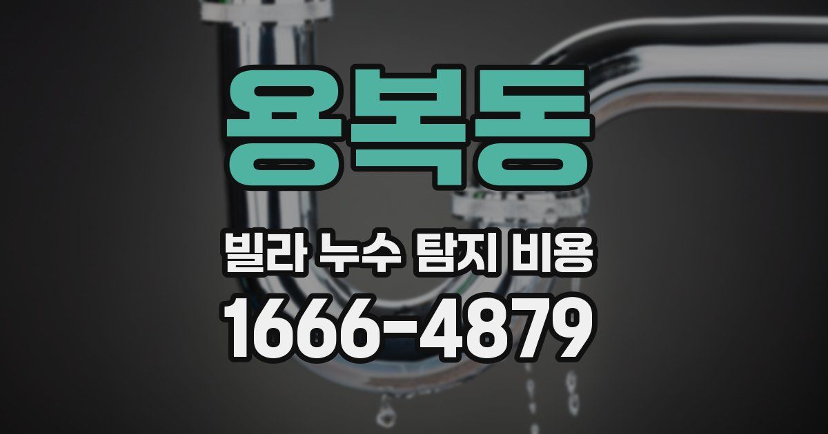 용복동 빌라 누수 탐지 비용