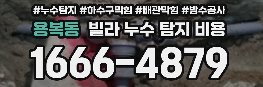 용복동 빌라 누수 탐지 비용