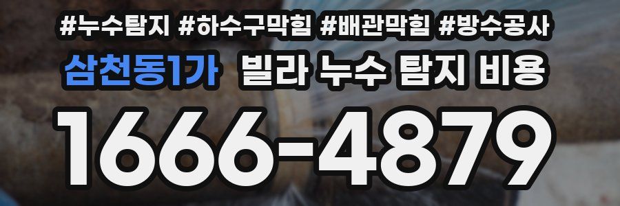 삼천동1가 빌라 누수 탐지 비용