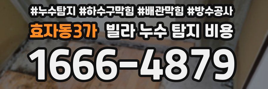 효자동3가 빌라 누수 탐지 비용