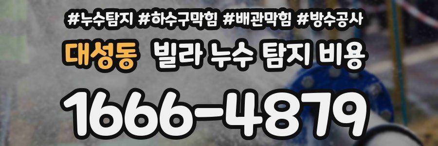 대성동 빌라 누수 탐지 비용