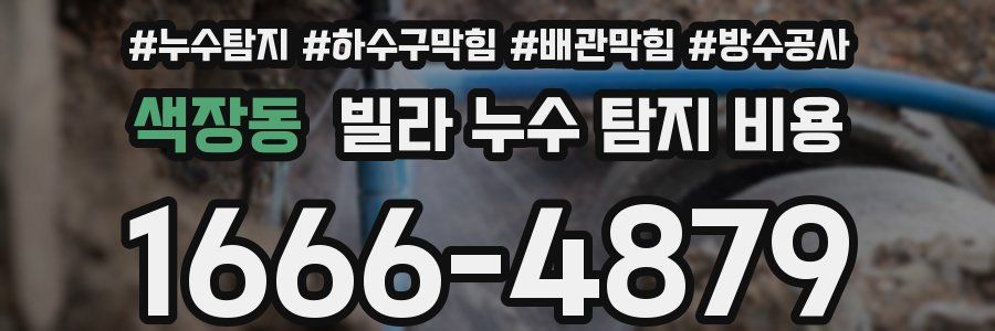 색장동 빌라 누수 탐지 비용