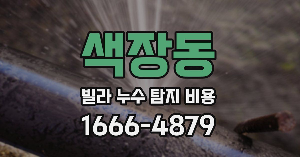 색장동 빌라 누수 탐지 비용