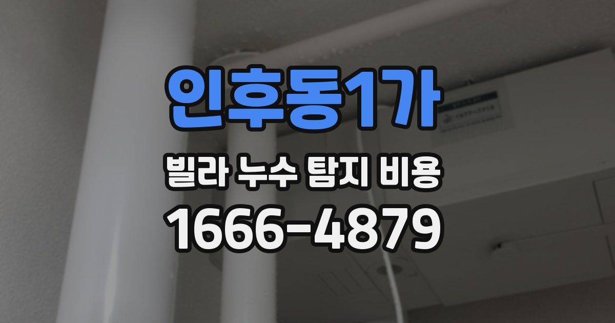 인후동1가 빌라 누수 탐지 비용