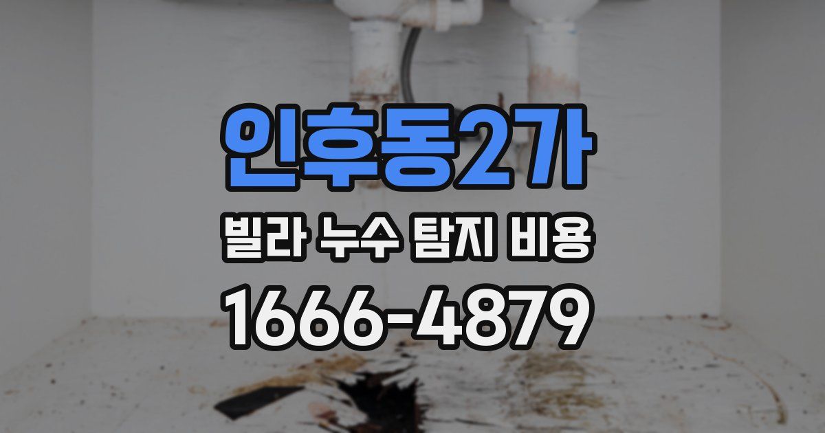인후동2가 빌라 누수 탐지 비용