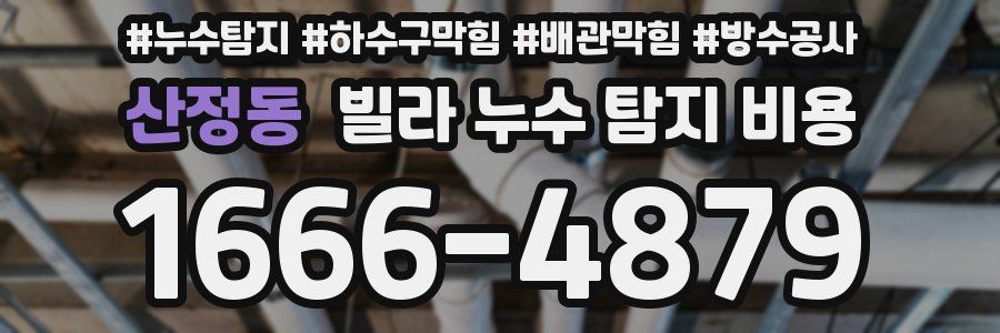 산정동 빌라 누수 탐지 비용