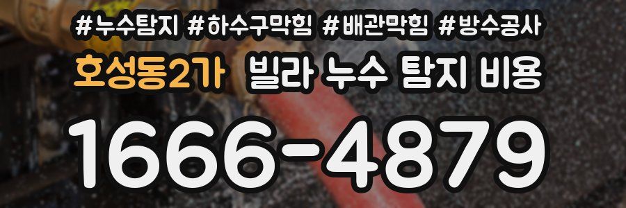 호성동2가 빌라 누수 탐지 비용