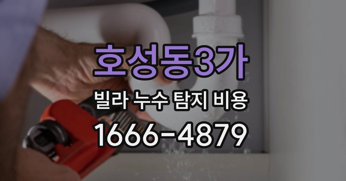 호성동3가 빌라 누수 탐지 비용