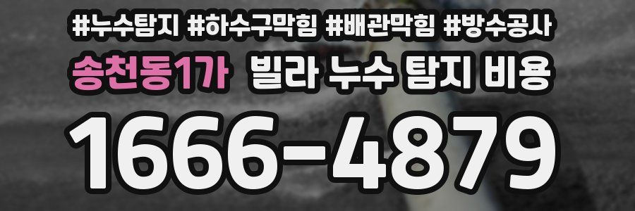 송천동1가 빌라 누수 탐지 비용
