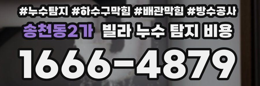 송천동2가 빌라 누수 탐지 비용