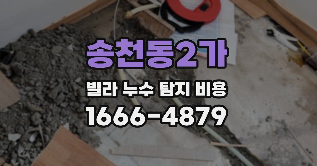 송천동2가 빌라 누수 탐지 비용