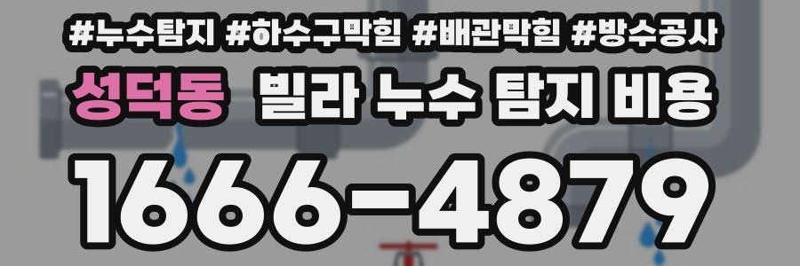 성덕동 빌라 누수 탐지 비용