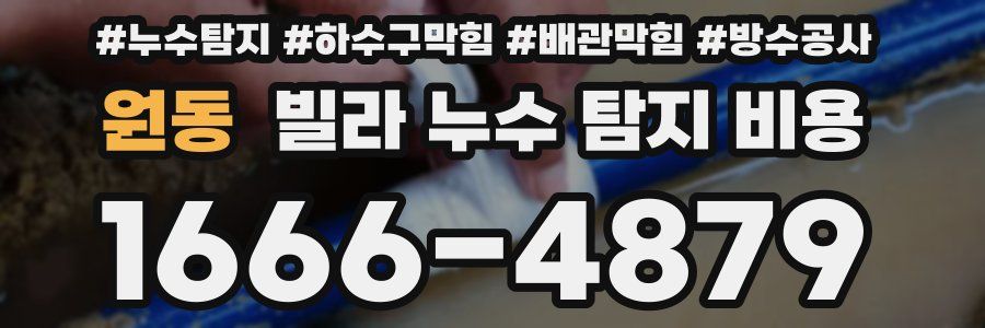 원동 빌라 누수 탐지 비용