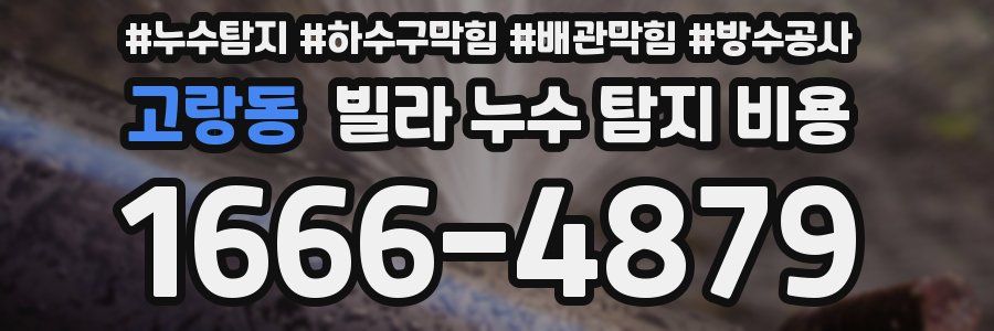 고랑동 빌라 누수 탐지 비용