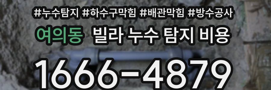 여의동 빌라 누수 탐지 비용