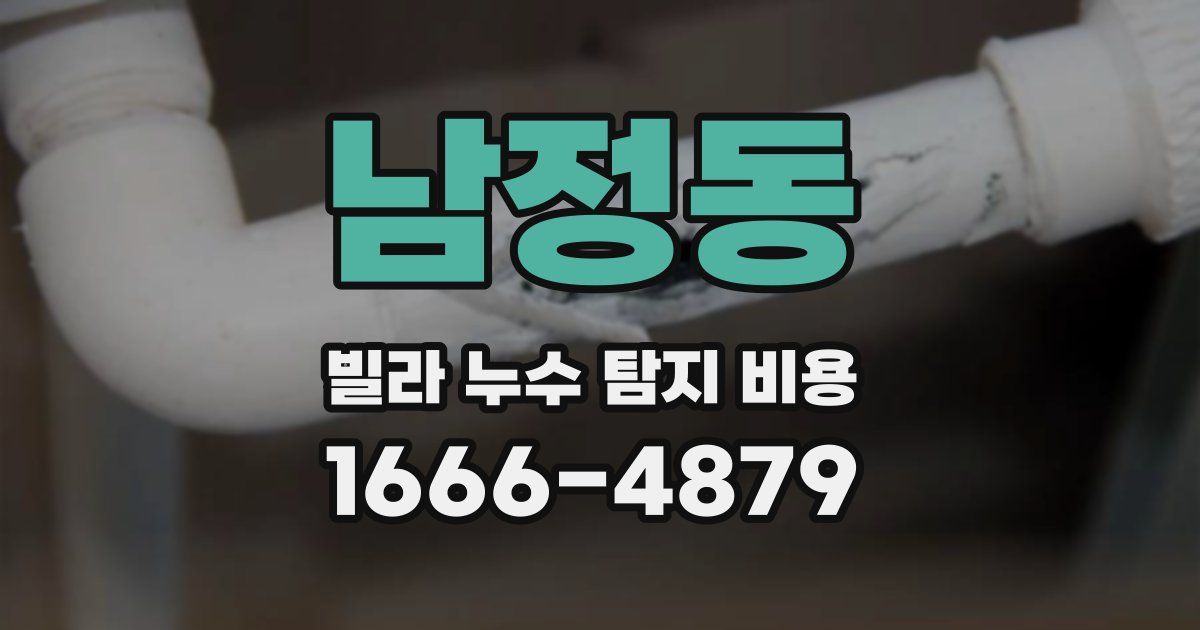 남정동 빌라 누수 탐지 비용