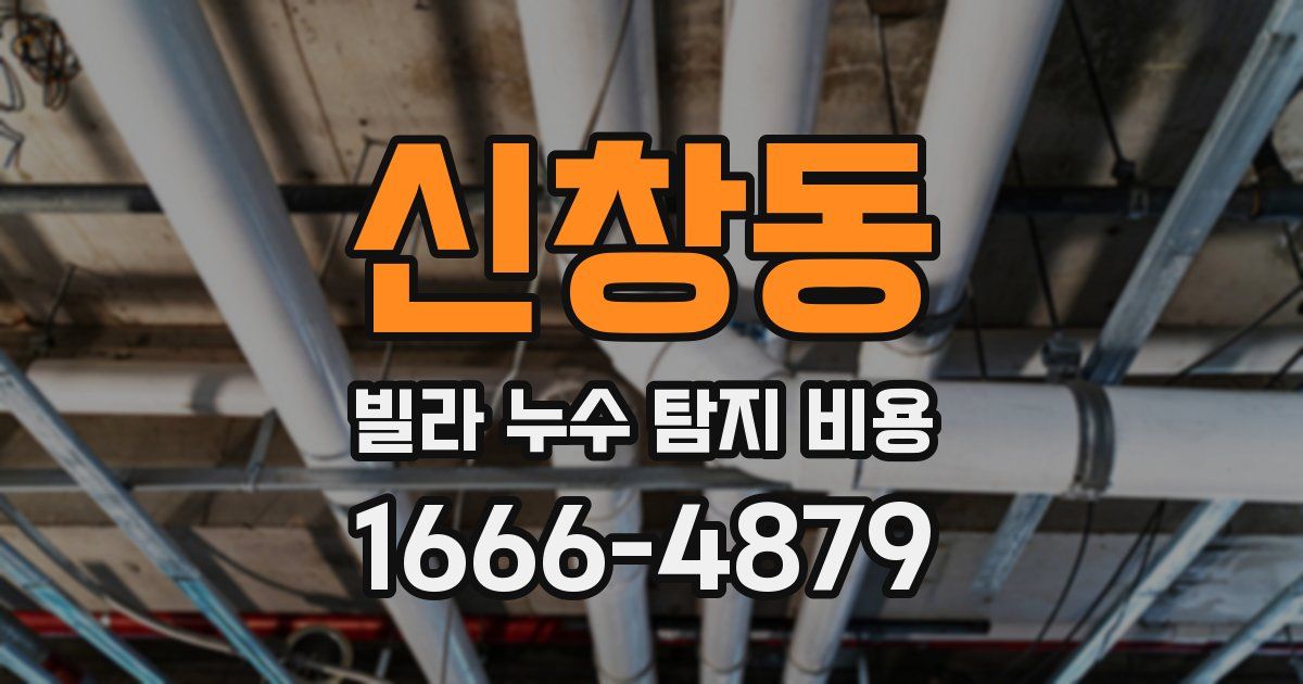 신창동 빌라 누수 탐지 비용