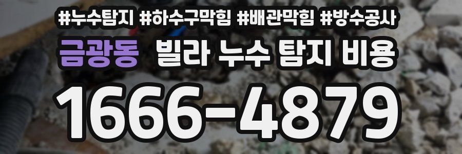 금광동 빌라 누수 탐지 비용