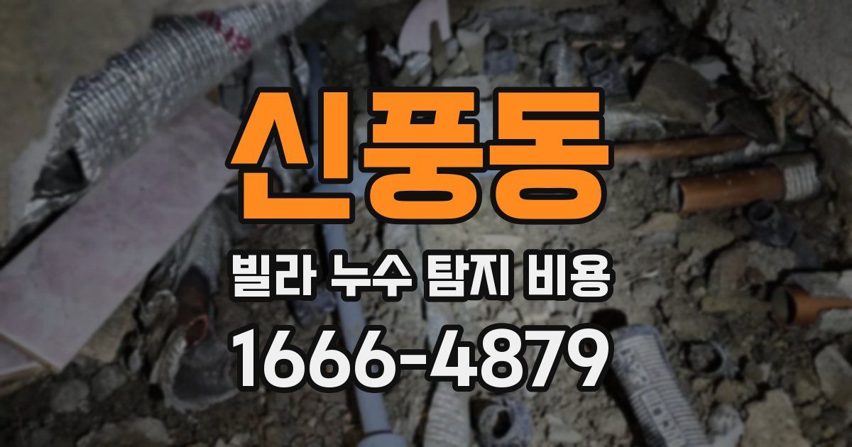 신풍동 빌라 누수 탐지 비용
