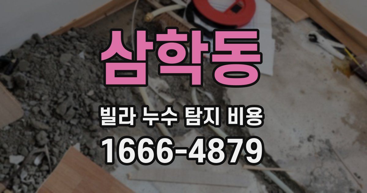 삼학동 빌라 누수 탐지 비용