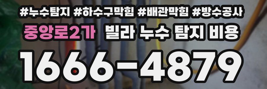 중앙로2가 빌라 누수 탐지 비용